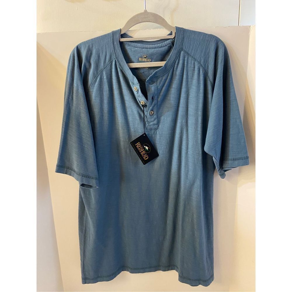 Redhead Blue Ashes Henley Top‎ Large New